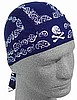 Navy Skull Paisley, Standard Headwrap